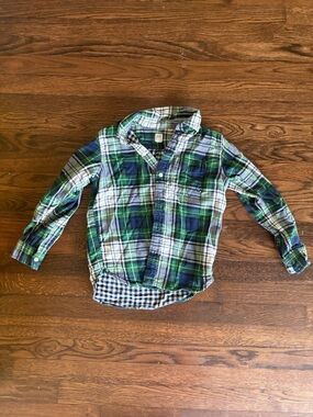 Gap boys button down plaid shirt